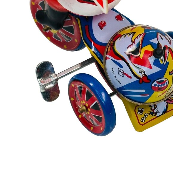 Vintage Christmas Tin Wind-up Santa on Tricycle with a Balloon ~ Works! Korea - Picture 15 of 15